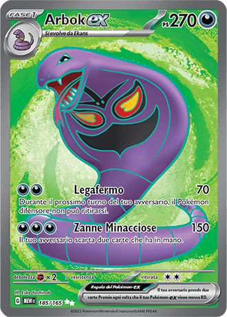 Arbok ex 151 carta Pokémon italiana UR