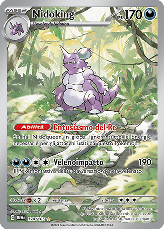 Nidoking 151 carta Pokémon italiana IR
