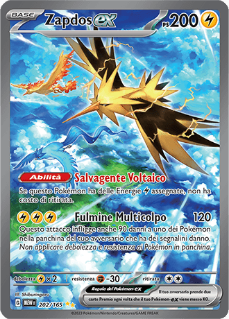 Zapdos ex 151 carta Pokémon italiana SIR