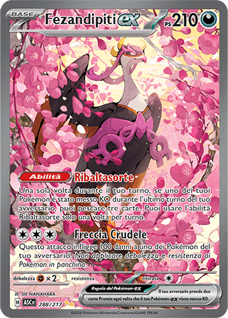 Fezandipiti ex Ascesa Eroica carta Pokémon italiana SIR