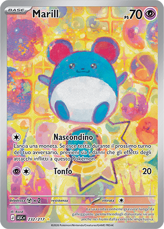 Marill Ascesa Eroica carta Pokémon italiana IR