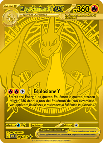Mega Charizard Y ex Ascesa Eroica carta Pokémon italiana MUR