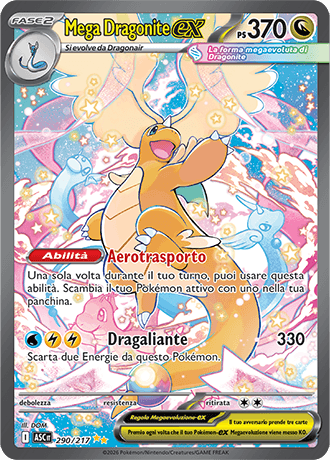 Mega Dragonite ex Ascesa Eroica carta Pokémon italiana SIR
