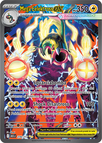 Mega Eelektross ex Ascesa Eroica carta Pokémon italiana SIR