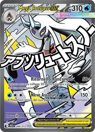 Mega Froslass ex Ascesa Eroica carta Pokémon italiana MAR