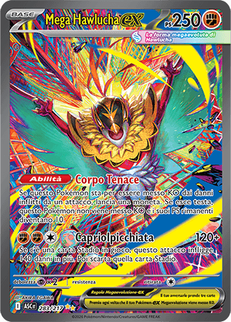 Mega Hawlucha ex Ascesa Eroica carta Pokémon italiana SIR