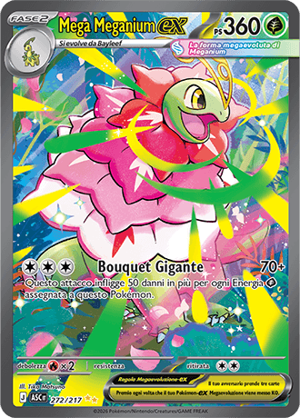 Mega Meganium ex Ascesa Eroica carta Pokémon italiana SIR
