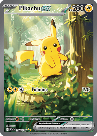 Pikachu ex Ascesa Eroica carta Pokémon italiana SIR