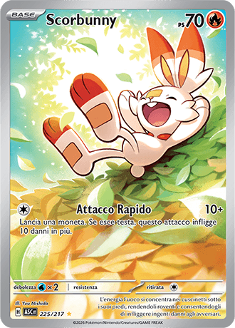 Scorbunny Ascesa Eroica carta Pokémon italiana IR
