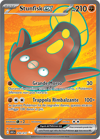 Stunfisk ex Ascesa Eroica carta Pokémon italiana UR