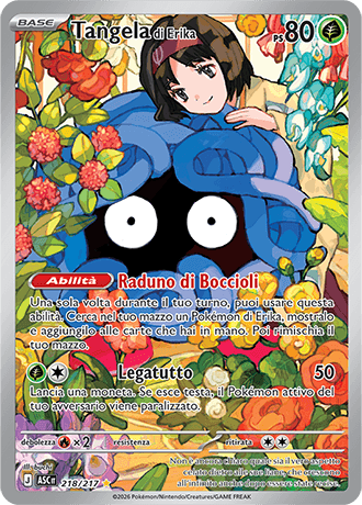 Tangela di Erika Ascesa Eroica carta Pokémon italiana IR