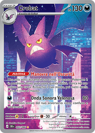 Crobat Caos Nascente carta Pokémon italiana IR
