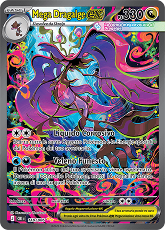 Mega Dragalge ex Caos Nascente carta Pokémon italiana SIR