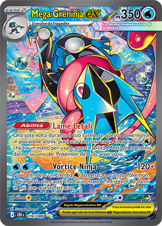 Mega Greninja ex Caos Nascente carta Pokémon italiana SIR