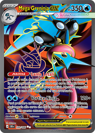 Mega Greninja ex Caos Nascente carta Pokémon italiana UR