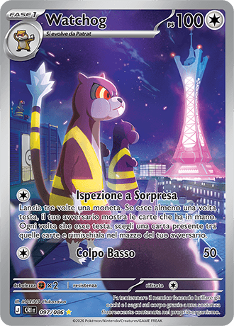Watchog Caos Nascente carta Pokémon italiana IR