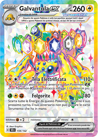 Galvantula ex Corona Astrale carta Pokémon italiana UR