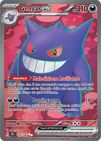 Gengar ex Cronoforze carta Pokémon italiana UR