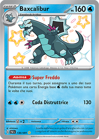 Baxcalibur Destino di Paldea carta Pokémon italiana SSB