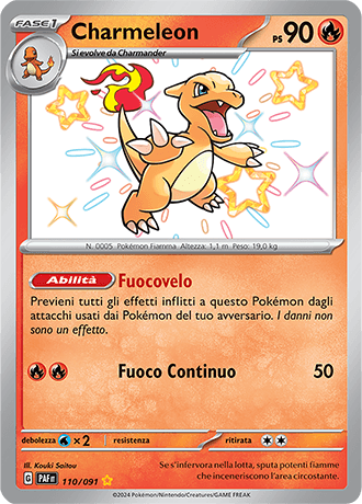 Charmeleon Destino di Paldea carta Pokémon italiana SSB