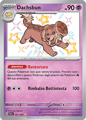 Dachsbun Destino di Paldea carta Pokémon italiana SSB