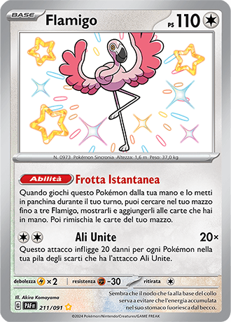 Flamigo Destino di Paldea carta Pokémon italiana SSB