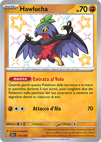 Hawlucha Destino di Paldea carta Pokémon italiana SSB