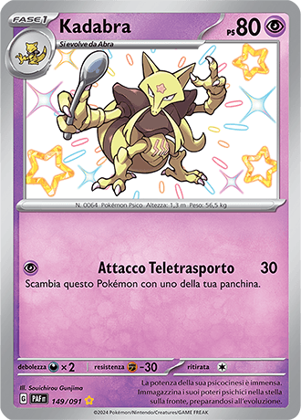 Kadabra Destino di Paldea carta Pokémon italiana SSB
