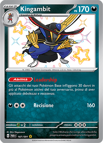 Kingambit Destino di Paldea carta Pokémon italiana SSB