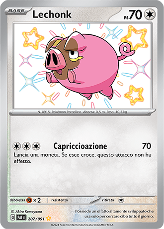 Lechonk Destino di Paldea carta Pokémon italiana SSB