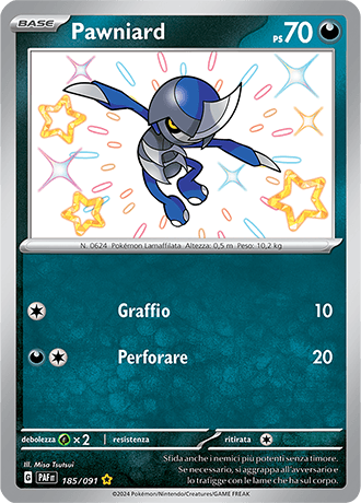 Pawniard Destino di Paldea carta Pokémon italiana SSB