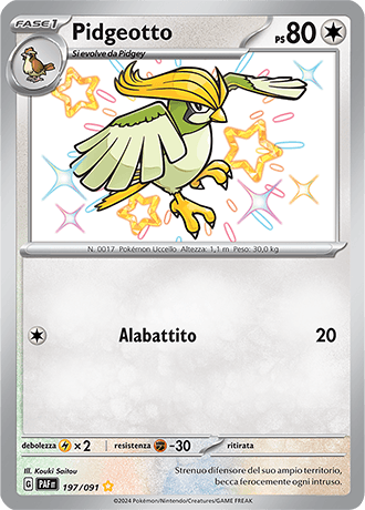 Pidgeotto Destino di Paldea carta Pokémon italiana SSB