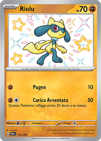Riolu Destino di Paldea carta Pokémon italiana SSB