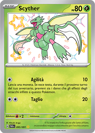Scyther Destino di Paldea carta Pokémon italiana SSB