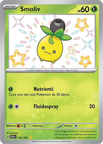 Smoliv Destino di Paldea carta Pokémon italiana SSB