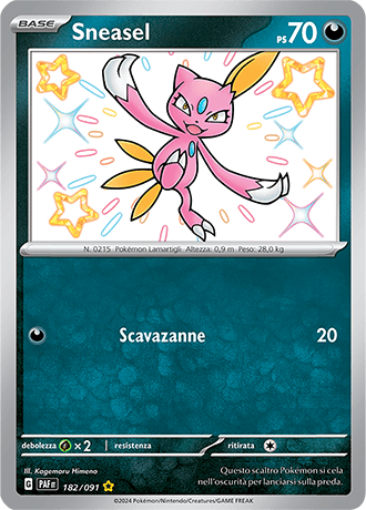 Sneasel Destino di Paldea carta Pokémon italiana SSB