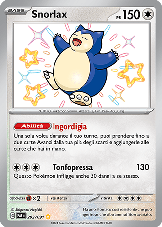 Snorlax Destino di Paldea carta Pokémon italiana SSB