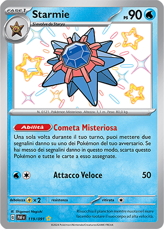 Starmie Destino di Paldea carta Pokémon italiana SSB