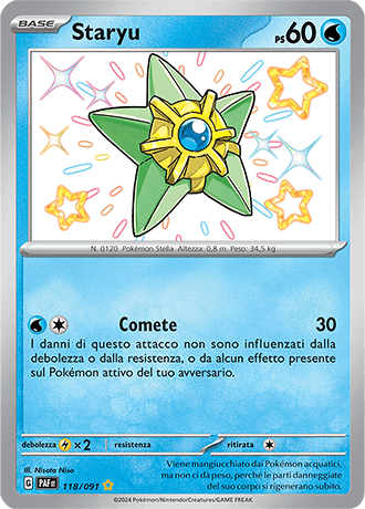 Staryu Destino di Paldea carta Pokémon italiana SSB