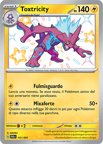 Toxtricity Destino di Paldea carta Pokémon italiana SSB