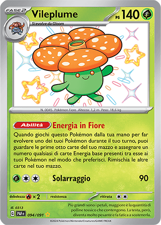 Vileplume Destino di Paldea carta Pokémon italiana SSB