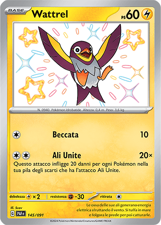 Wattrel Destino di Paldea carta Pokémon italiana SSB