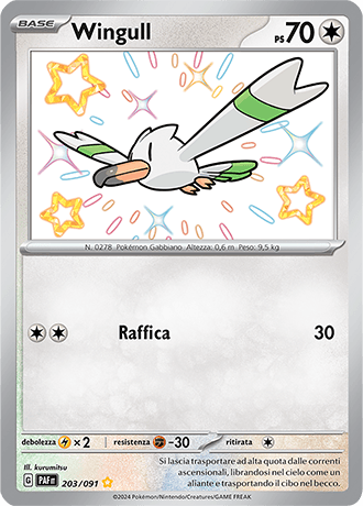 Wingull Destino di Paldea carta Pokémon italiana SSB