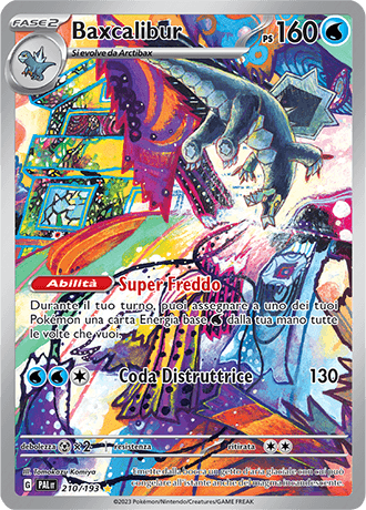 Baxcalibur Evoluzioni a Paldea carta Pokémon italiana IR