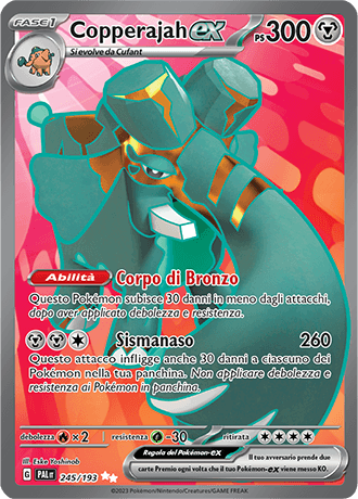 Copperajah ex Evoluzioni a Paldea carta Pokémon italiana UR