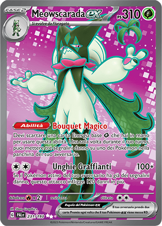 Meowscarada ex Evoluzioni a Paldea carta Pokémon italiana UR