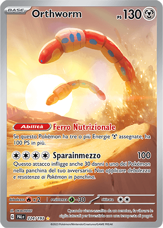Orthworm Evoluzioni a Paldea carta Pokémon italiana IR