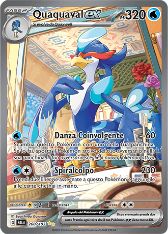 Quaquaval ex Evoluzioni a Paldea carta Pokémon italiana SIR