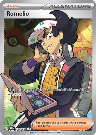 Romelio Evoluzioni a Paldea carta Pokémon italiana UR