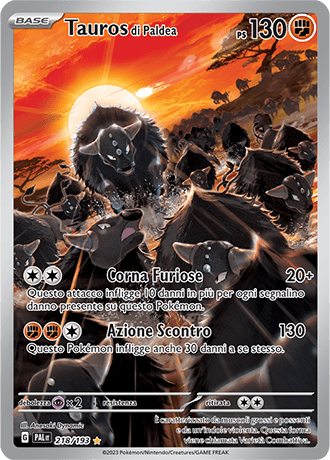 Tauros di Paldea Evoluzioni a Paldea carta Pokémon italiana IR
